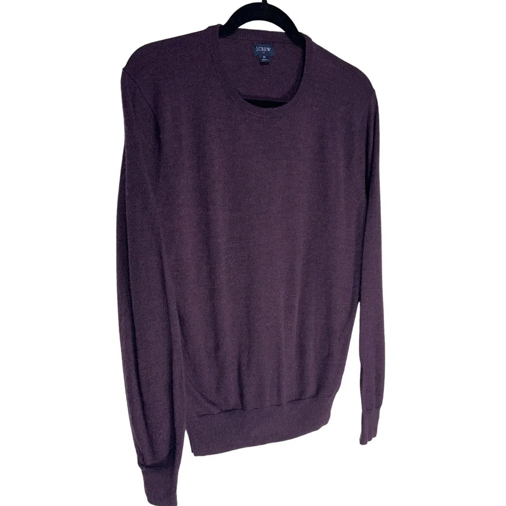 J.Crew Merino Wool Blend Long Sleeve Crewneck Sweater Plum Purple Size Medium